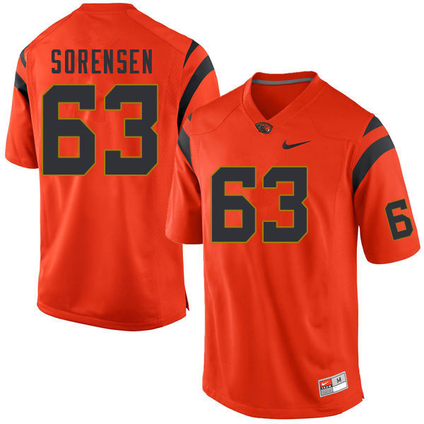 Men #63 Korbin Sorensen Oregon State Beavers College Football Jerseys Sale-Orange